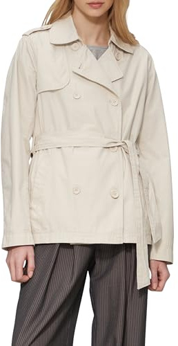 QS Kurzer Trenchcoat aus Baumwolle mit Gürtel
