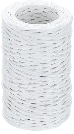 sourcing map 55 Yards Floral Bind Wire Wrap Twine, 2mm Floral Vine Bind Wire Rustic Craft Wires for DIY Projects Flower Bouquet Making Wreath Gift Wrapping Wedding Decoration, White