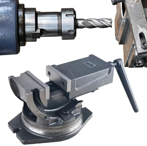 TBANVOO Étau de Machine 100/130mm Étau de Fraisage de Précision Rotatif et Inclinable à 90º avec Base Tournante 360° Étau de Table de Précision,100mm
