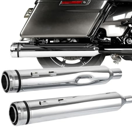 MKYOKO 4,33 Megaphon Slip-On-Motorradauspuffrohre Für H&Arley Touring Street Electra Glide Road King 2017 2018 2019 2020 2021 2022 2023