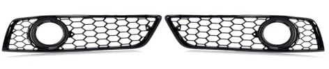 MAGICKIT Kompatibel for Audi A3 8P 2009–12 Nebelscheinwerfer, Stoßstangengrill-Abdeckung, schwarze Wabenstruktur, Autozubehör