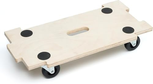 Dolly Trolley on Wheels Heavy duty for Moving Heavy Items | 300 KG (1 Piece) Load Capacity Plywood Jigsaw Trolley on Wheels | 360° Rotatable Wheeled Furniture Dolly with 4 Non-Slip Grip Pads