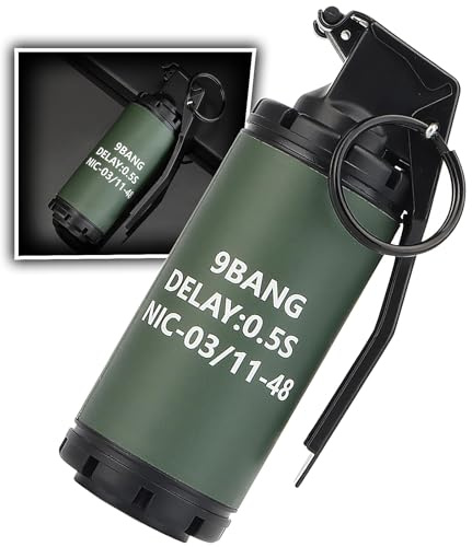 AQzxdc Grenade factice Tactique, modèle réduit de Grenade en Plastique, Accessoires d'équipement Tactique CS Airsoft for Les Fans de l'armée, Accessoires de Film Cosplay en Plein air(9BANG)