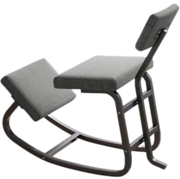 Generisch Kniestuhl, Ergonomischer Bürostuhl, Ergonomische gepolsterte Rückenlehne, Schreibtisch-Haltungskorrektur, Bequeme Kissen fürs Büro(Color 1,85X45X78cm-Black)