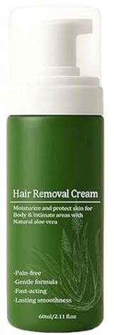 Hiemible Hair Removal Cream | 60ml Moisturizing Natural Hair Remover - Skin Care Supplies for Home Intima Shower Bathroom Daily Travel Holiday Leg