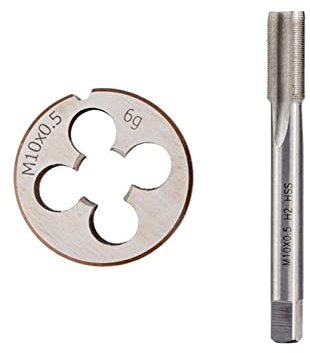 PFXNGMS Juego de machos y terrajas para Mano Derecha, Herramientas de roscado de Metal, Taladro de Rosca métrica MINGPING (tamaño: M6 x 0,5)