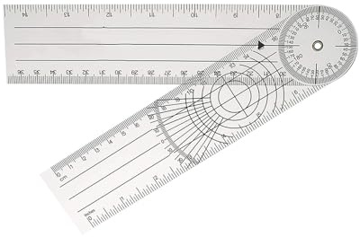 Veemoon Medizinisches Goniometer Winkelmessgerät aus PVC Transparentes Winkelmesser zur Haltungskorrektur Leicht zu Transportieren
