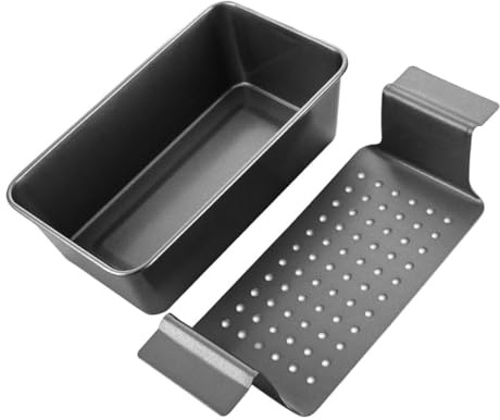 COLLBATH Mold Polished Suitable and Bakery Professional for Kitchen Use Sturdy for Nonstick Loaf Pan Carbon Steel Tin with Insert Rack Baking, Well Black Bread Toast