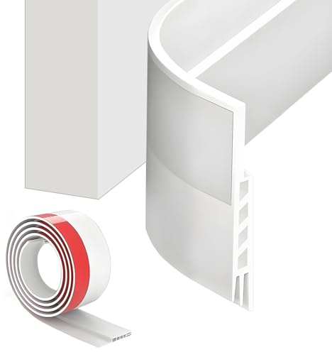 xiluuyou Burlete Puerta Entrada, Burlete para Puertas de Entrada, Bajo Puerta Autoadhesivo de Goma de Silicona para Antipolvo, Aislamiento Acústico, Viento, Agua e Insectos(100CM, Blanco)