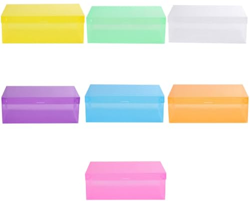 NUSITOU Set 7 Scatole Porta Scarpe Trasparenti Colorate 27,5x18x9,5 Cm in Plastica Pp Coperchio Ribaltabile Impilabile per Conservazione Scarpe Uomo Donna Casa