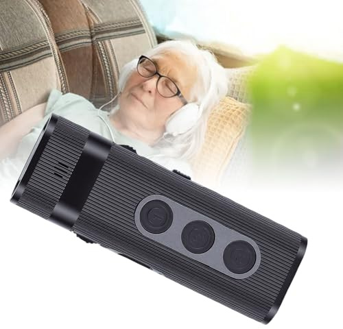 Jectse Amplificador de Sonido con Auriculares con Cable Control de Volumen Cancelación de Ruido Amplificador de Sonido Recargable Dispositivo de Mejora de Voz (Black)