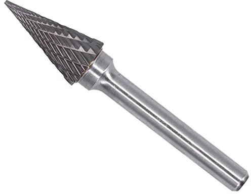 Cocoarm Rotationsfeile, Hartmetall-Rotationsfeilen-Bit, YG8, Doppelschliff, Spitzer Kegel, 6 Mm Schaft, 12 X 25 Mm, für Stabschleifer, Entgraten, Gravieren, Anfasen, Metall, Holz, Schmuckarbeiten