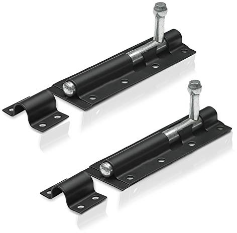 XFORT® 2 Pack Heavy Duty Tower Bolt Black 220mm (8), Door Lock Bolt, Strong Black Coated Door Barrel Bolt, Durable Slide Bolt for Increasing Security on Garden Gates & Shed Doors.