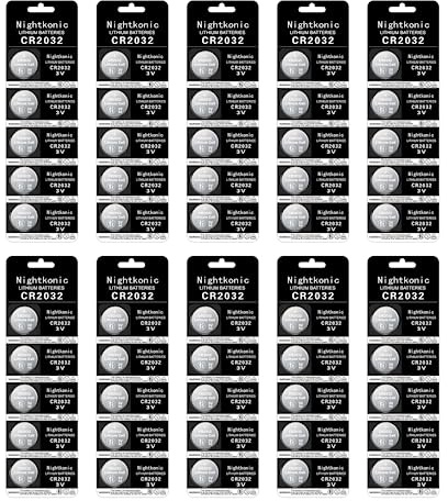 Nightkonic 50 pcs Pack - CR2032 Battery 3v Lithium Button Cell Coin 2032 Battery