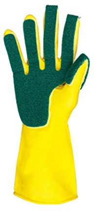 Cleaning Sponge Gloves, Silicone Reusable Cleaning Brush Heat Resistant Scrubber Gloves for Housework, Dishwashing, Kitchen Clean, Bathroom, Bathing, Car Washing, Window cleaning. 1 Pair