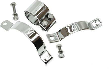 Ost2rad Auspuff Schellen Satz für MZ ES ETS TS ETZ 250 251 - Silber