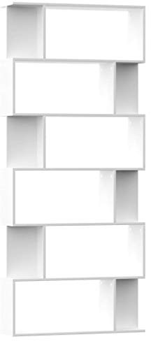 vidaXL Estantería/Divisor de Espacios Contrachapada Blanca 80x24x192cm Mobiliario Elegante Robusta Duradera Amplio Espacio Almacenamiento