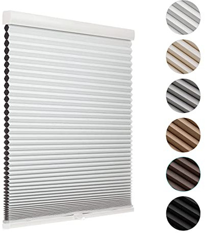 MYshade Cordless Blackout Cellular Shades for Windows, Honeycomb Window Shades with Thermal Insulation, Child & Pet Safe Room Darkening Shade, Easy Install,24 W x 50 H, White