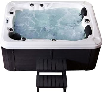 Home Deluxe - Whirlpool Outdoor per 2 - 3 persone - Beach Plus - Copertura termica e scale - 51 getti massaggianti - Dimensioni: 210 x 155 x 83 cm I Jacuzzi, esterno vasca idromassaggio