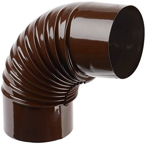 La zappa Curva a gomito per canna fumaria stufa a legna in lamiera di acciaio porcellanato (Ø100 mm/90°, Marrone)
