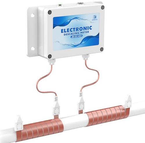 JOBYNA Sistema electrónico descalcificador de agua, sistemas alternativos de ablandador de agua sin productos químicos y sin sal para toda la casa, evita la acumulación de incrustaciones en tuberías,