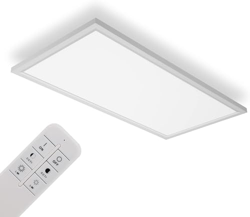 IMPTS LED Panel Deckenleuchte Dimmbar 30x60cm Deckenpanel Deckenbeleuchtung mit Fernbedienung, Einstellbare Farbtemperatur, 25W Lampe Flach für Wohnzimmer, Küche, Badezimmer, Schlafzimmer, Balkon