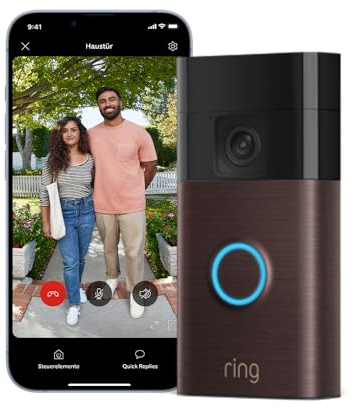 Ring videocitofono a batteria (Battery Video Doorbell) (2024) | Visuale a figura intera | Installazione semplice fai-da-te (5 min.) | con batteria integrata I Ring Home: 30 gg. prova gratuita