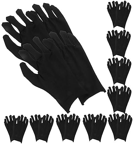 minkissy 12 Paar Baumwollhandschuhe Große Industriehandschuhe Für Männer Und Frauen Schwarz Größe L Verdicken Bequeme Arbeitshandschuhe