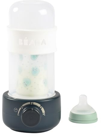 BÉABA, Scaldabiberon, Sterilizzatore per biberon, Tettarelle, Scaldalatte, Vapore morbido, Calore rapido, Secondo latte, Blu notte