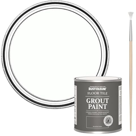Rust-Oleum Ultra-Durable White Floor Tile Grout Paint - Chalk White 250ml