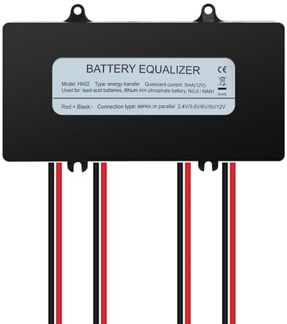 Jadeshay Égaliseur de Batterie 48V Battery Equalizer HA02 4 x 6-12V Équilibreur d'égaliseur de Batterie système Solaire équilibreur de Tension de Batterie for Batterie au Lithium au Plomb
