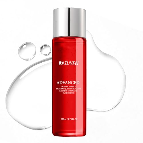 RAZUYEN Tóner exfoliante facial AHA/BHA antigranos, reducción de poros, hidratante, exfoliante suave, tónico facial para pieles grasas, sin perfume, 230 ml