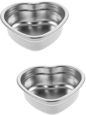 PRETYZOOM 2stücke Herzförmige Edelstahl Snackschale Unbedenklicher Snackteller Für Desserts Dips Und Camping Elegantes Geschirr Für Partys Und Grillabende Leicht Zu Reinigen Und Rostfrei