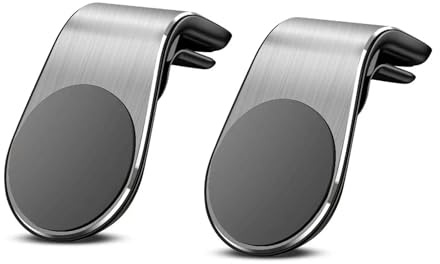 NIYATA 2 Stück Handyhalterung Auto Magnet,Magnethalterung Handy Auto,Lüftung Smartphone Autohalterung,Auto KFZ Handyhalter Zubehör für Alle Handys Phone Samsung Huawei Silber