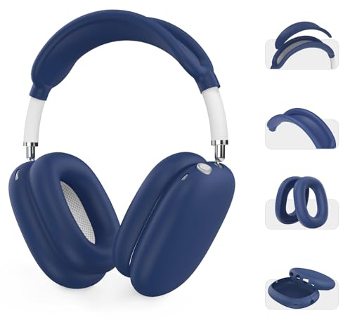 AHASTYLE Silikon Hülle für AirPods Max Case und Zubehör für AppleKopfhörer Max 2/1 | 4 in 1, kratzfeste Ohrpolster/Stirnbandabdeckung/Airpod Max Zubehör