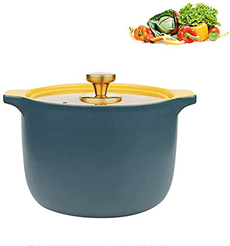 FHPEWXDG Cacerola de cerámica Olla de Barro Olla sopera de cerámica con Tapa Cacerola de 2,5 l/3,5 l Resistente a Altas temperaturas, Hogar para Cocina clásica