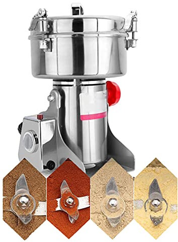 sjdoPulse 2000G Mulino Elettrico per Cereali Mulino Oscillante da 4000 W Mulino per Spezie E Noci Macinacaffè in Acciaio Inossidabile per Cereali Integrali Gi
