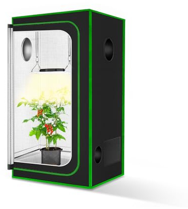 MELONFARM Kleines Wachstumszelt für Aerogarden, 45,7 x 45,7 x 91,4 cm, Hydrokultur-Anzuchtsystem, stark reflektierendes 600D-Diamant-Mylar-Leinwand mit Belüftungsfenster und Bodenwanne für
