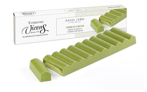 Turrón de Plancton by Ángel León 300g en Estuche línea Sinergia Torrons Vicens - Dulces de Navidad Calidad Suprema - Turrón con trufa, caramelo y chocolate (1 Turrón, 1, unidad)