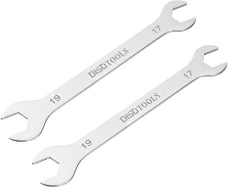 QUARKZMAN 2pz Chiave a Bocca Aperta Sottile 17mm x 19mm Metrica Sabbiatura Placcata in Acciaio Inossidabile 3cr13, Chiave a Doppia Estremità Sottile per Manutenzione Domestica