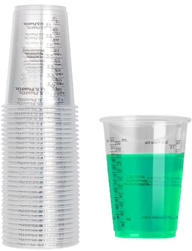 Misurini di Plastica, Tazza di Miscelazione da 30 Pezzi con Scala, Bicchiere di Miscelazione di Plastica Misurini, Riutilizzabile, per Vernici da 240 ml, per Miscelare Liquidi, Resine, Vernici