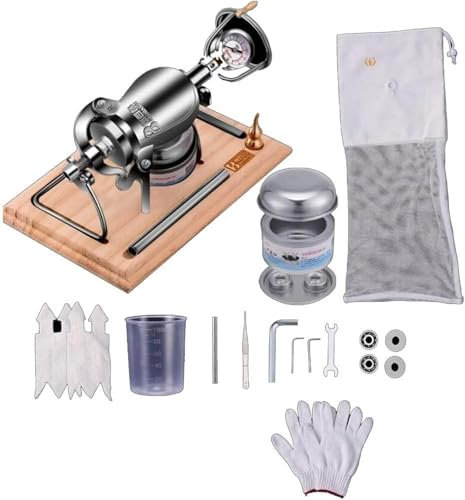 Popcorn Machine Stainless Steel Popcorn Poppers, Hand Popcorn Machine, Chinese Popcorn Maker, Pressure Popcorn Maker for Family Gathering Party Fun(268ML)