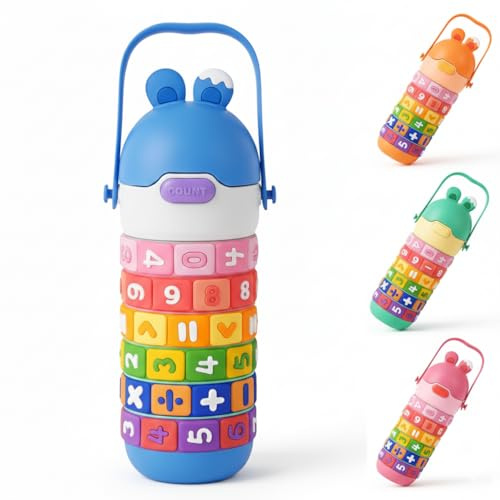 AmiRio Gourde Enfant Isotherme en Acier Inoxydable Anti Fuite avec Paille - Bouteille Metal pour Maternelle, Garçon & Fille 3 à 6 Ans - Ludique et Personnalisable, Sans BPA.