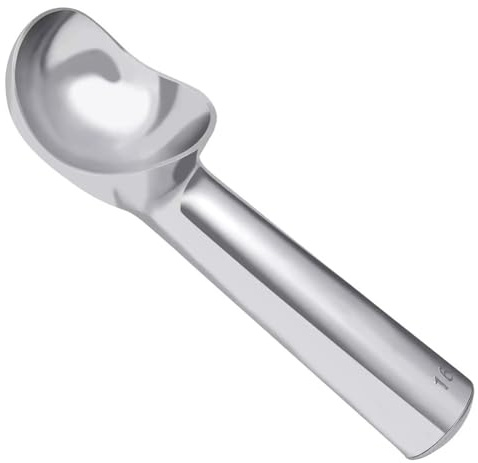 Porción sin esfuerzo con cuchara de helado de metal diseñada para golosinas
