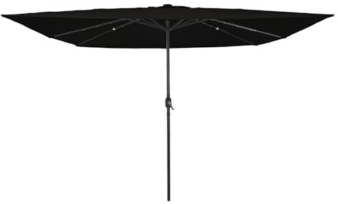 Générique Parasol de Jardin carré avec lumières LED, 295 x 245 cm, Noir,Maison & Jardin,Pelouses & Jardins,Vie en extérieur,Parasols & voiles d'ombrage,Noir,8.75 KG,42003666