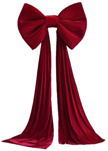 Jorzer Nœud de Décoration pour Sapin de Noël 149,6x31,5 Pouces - Nœud Extra Large Rouge pour le Haut de Sapin - Ruban Décoratif pour Mariage, Noël, Anniversaire, Fête, Arrière-Plan de Mur