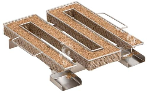 Générateur de Fumée Froide, Serpentin Fumoir à Froid pour Fumoir Viande Poisson 4 côtés 22,5 cm acier inoxydable