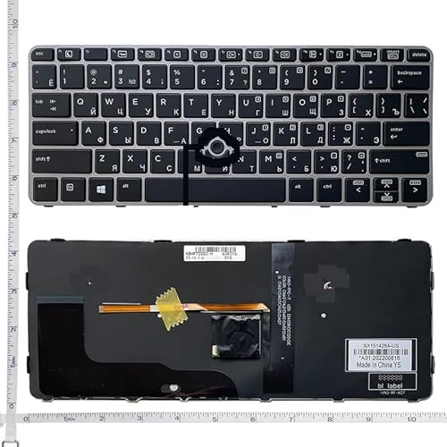 ZGGOZDH US/SP/RU/JP Laptop-Ersatztastatur für HP für EliteBook 828 G3/828 G4/725 G3/725 G4/820 G3/820 G4 Hintergrundbeleuchtung(RU Backlit)
