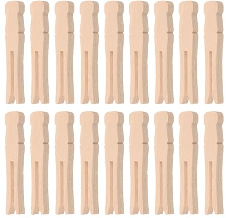 Happyyami Mollette da Bucato in Legno 30 Pezzi Fessura Piatta, Clip Resistenti per Stendere Vestiti e Lavoretti Artigianali, Perfette per Uso Domestico e Artigianale