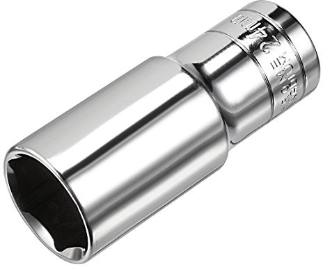 sourcing map 1/2 Inch Drive 24mm 6-Point Deep Socket, Metric, Cr-V, 78mm Length